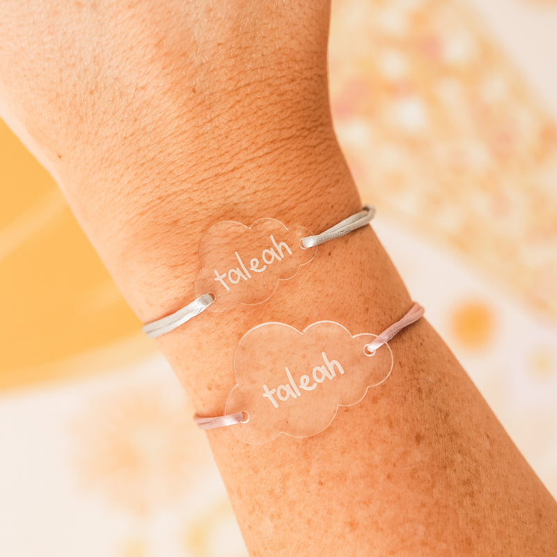 Personalised Bracelet - Cloud - Clear Acrylic