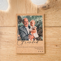 Unique gifts for Fathers day with a beautiful Cork Photo Plaque