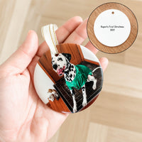 Classic Christmas Ceramic Decoration - Circle - Photo - Double Sided - Pets