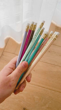 Set of personalised pencils for teacher gift video