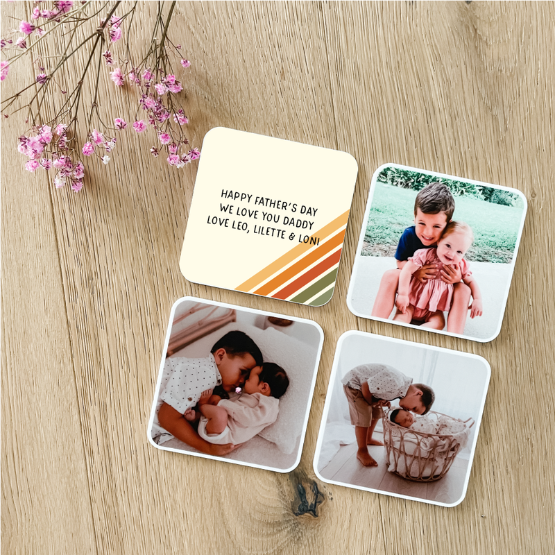 Personalised Photo Fridge Magnets - Set of 4 - Retro