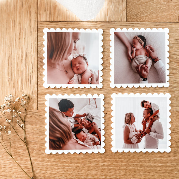 White Acrylic scallop fridge magnets