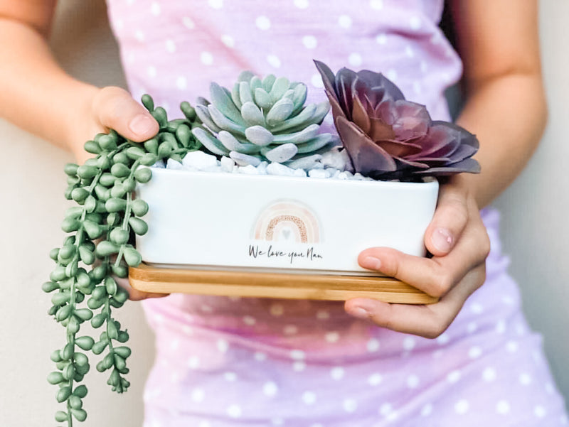 Personalised Planter Ceramic - Rainbow