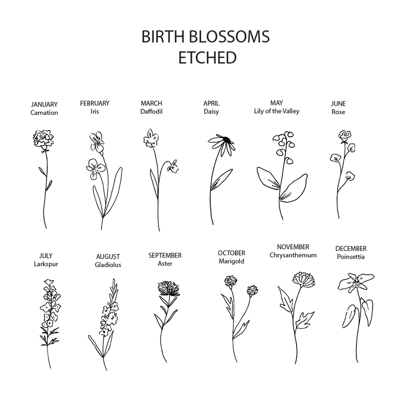 Etched Compact Mirror - Birth Blossoms