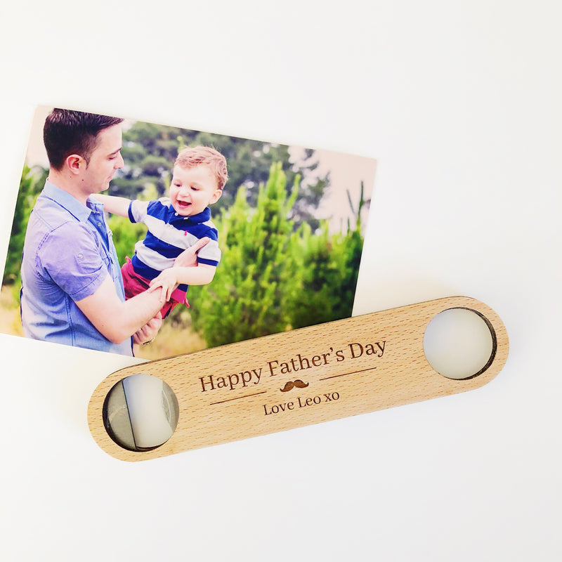 Personalised bottle opener - wooden (etched)