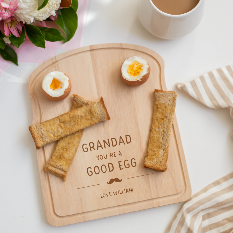 Personalised Dippy Egg and Soldiers Board - Moustache