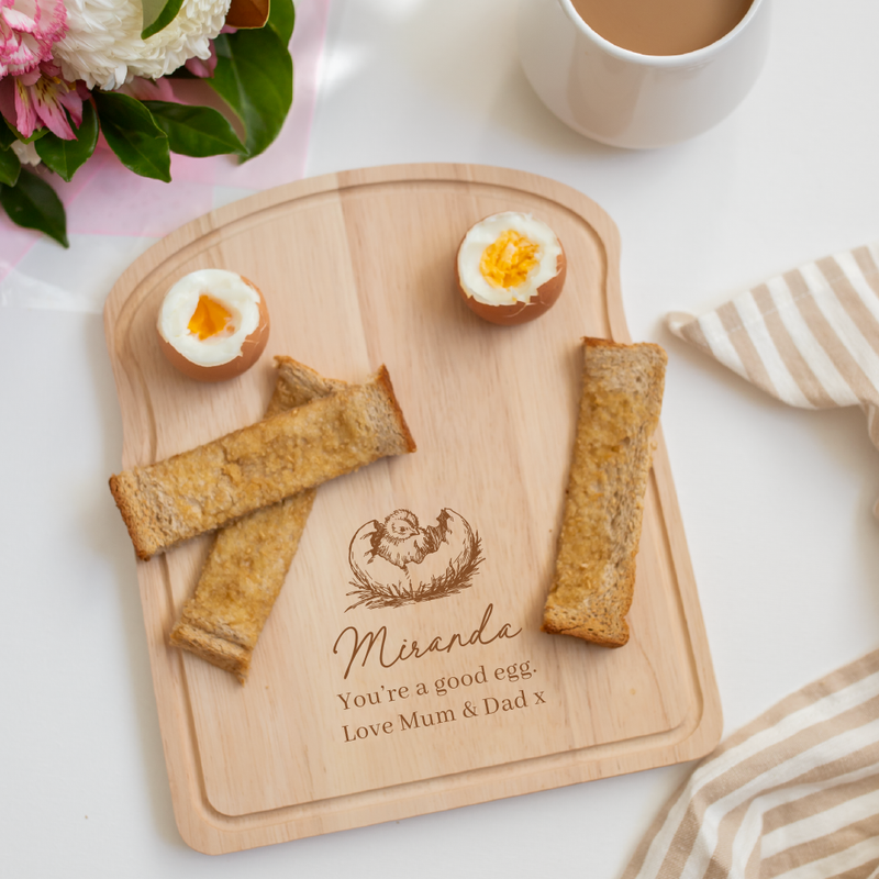 Personalised Dippy Egg and Soldiers Board - Chick