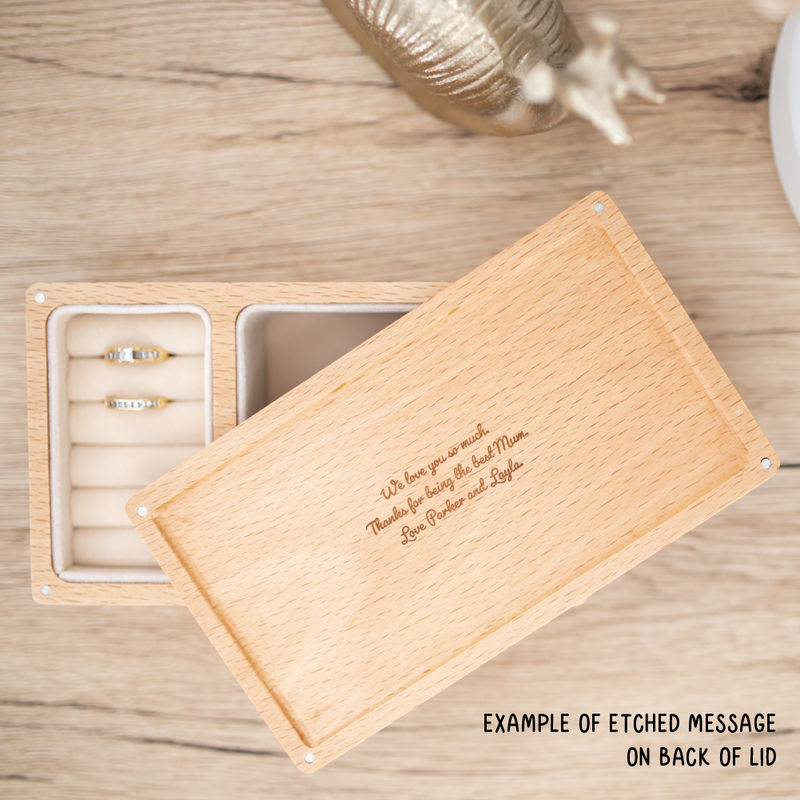 Personalised Wooden Jewellery Box - Birth Blossoms