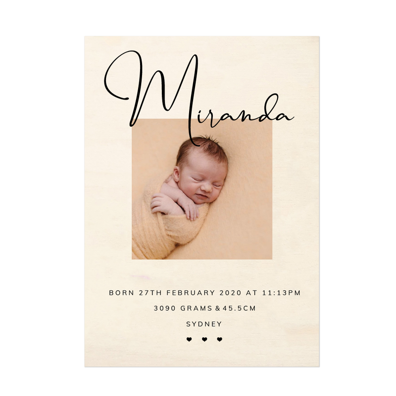 Birth Details - Keepsake Plaques - multiple designs