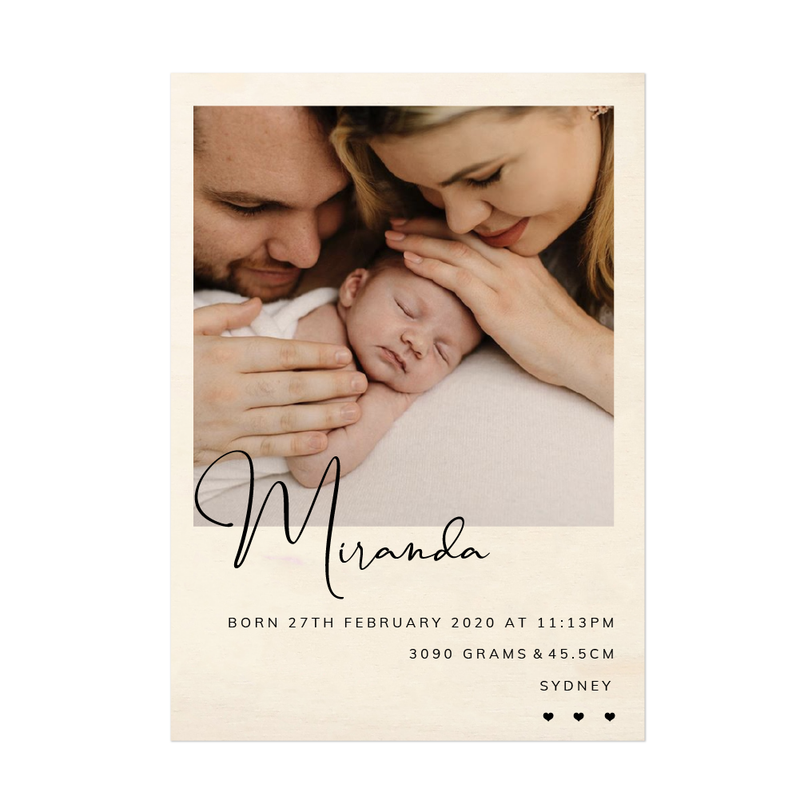 Birth Details - Keepsake Plaques - multiple designs