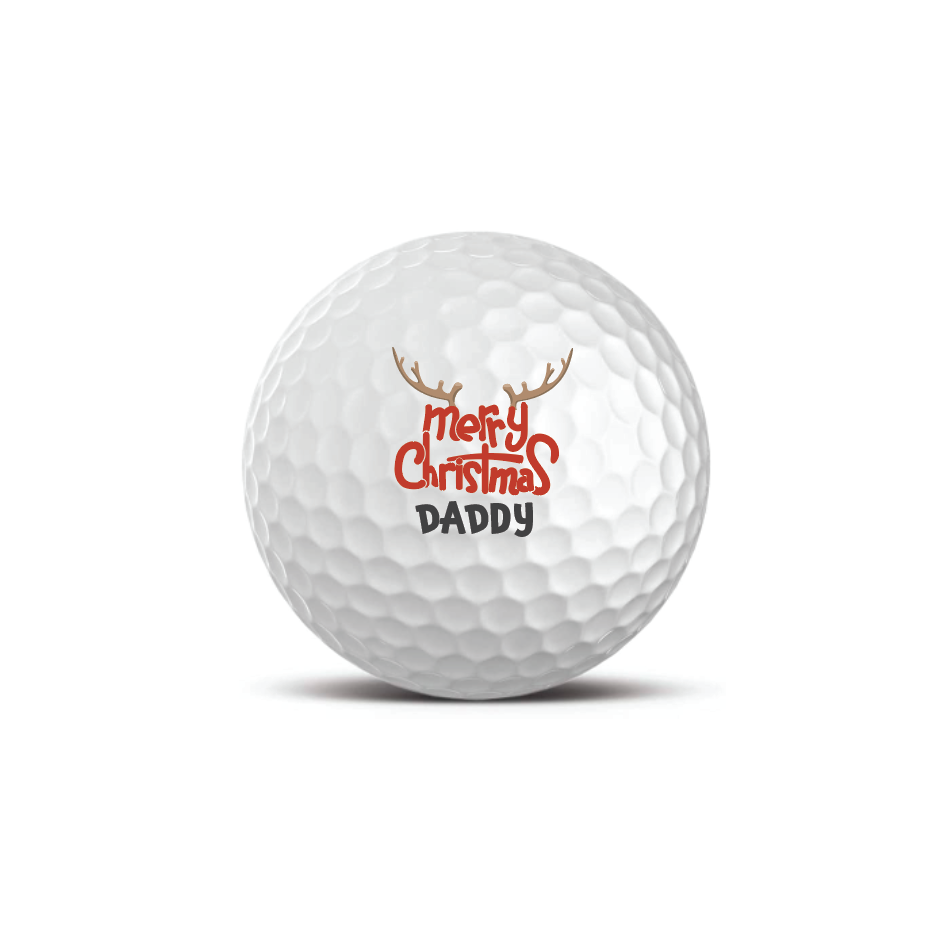 Set of 3 Premium Golf Balls - Merry Christmas