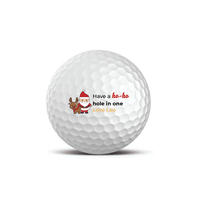 Personalised 'Ho-Ho-Hole in One' Christmas golf balls, set of 3