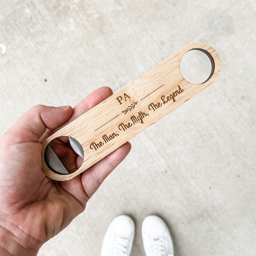 Personalised bottle opener wood