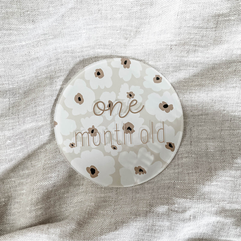 Milestone Plaques - Acrylic - Neutral Florals