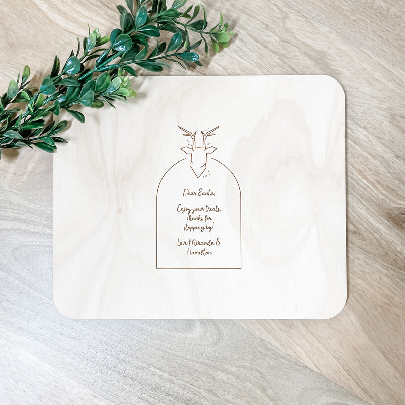 Personalised Santa Treat Board - Etched Reindeer