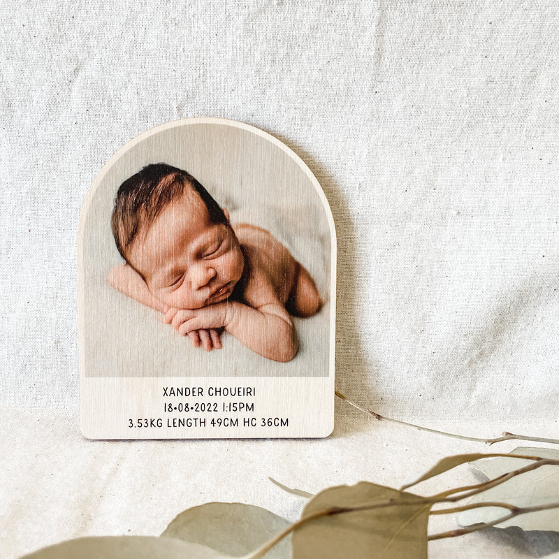 Personalised Photo Arch Fridge Magnet - Timber