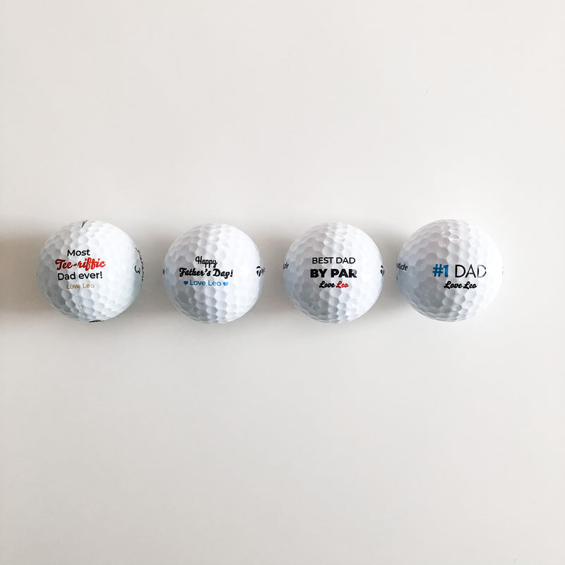 Personalised Golf Balls - Set of 3 - Most Tee-riffic