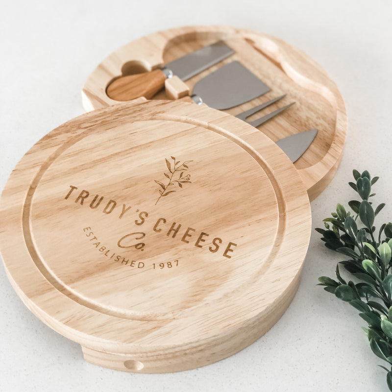personalised cheese board - zoom opened