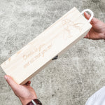 Personalised wine box etched