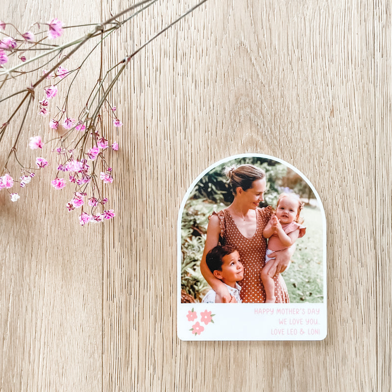 Personalised Photo Arch Fridge Magnet - White Acrylic
