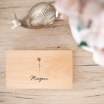 Personalised Wooden Jewellery Box - Birth Blossoms