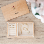 Personalised Wooden Jewellery Box - Birth Blossoms
