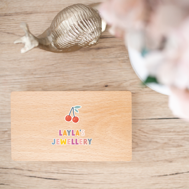Personalised Wooden Jewellery Box - Cherries
