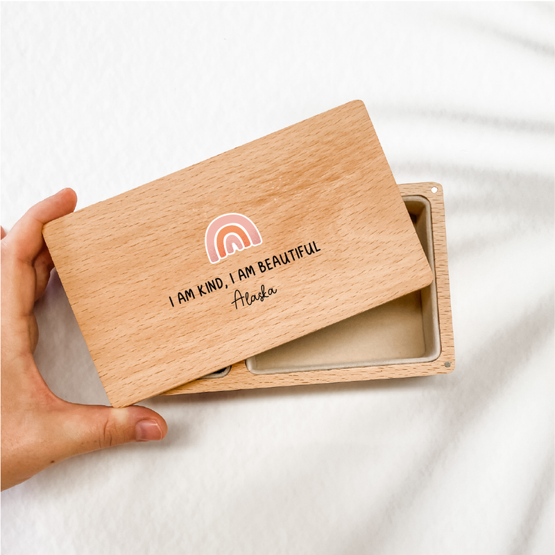 Personalised Wooden Jewellery Box - Rainbow