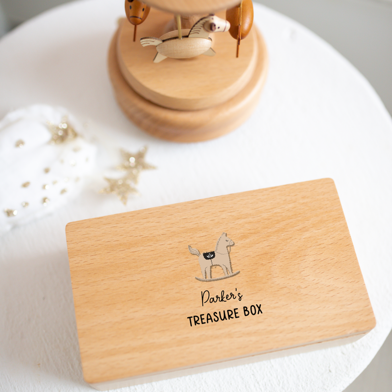 Personalised Wooden Jewellery Box - Rocking Horse