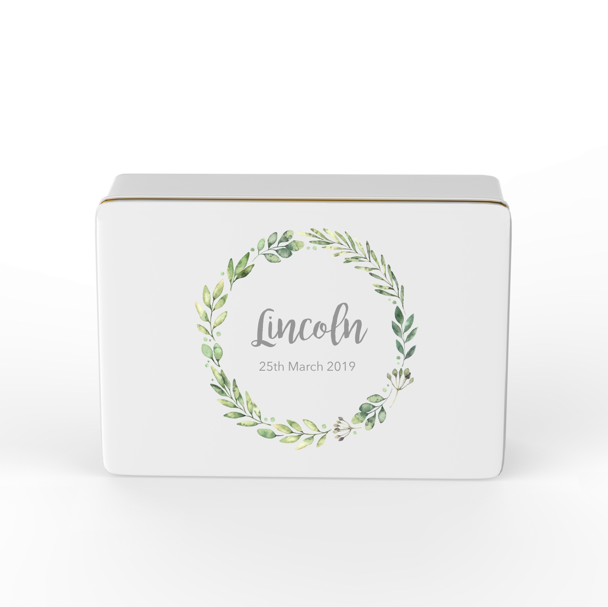 Personalised keepsake box  - wreath Design