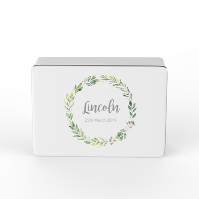 Personalised keepsake box  - wreath Design