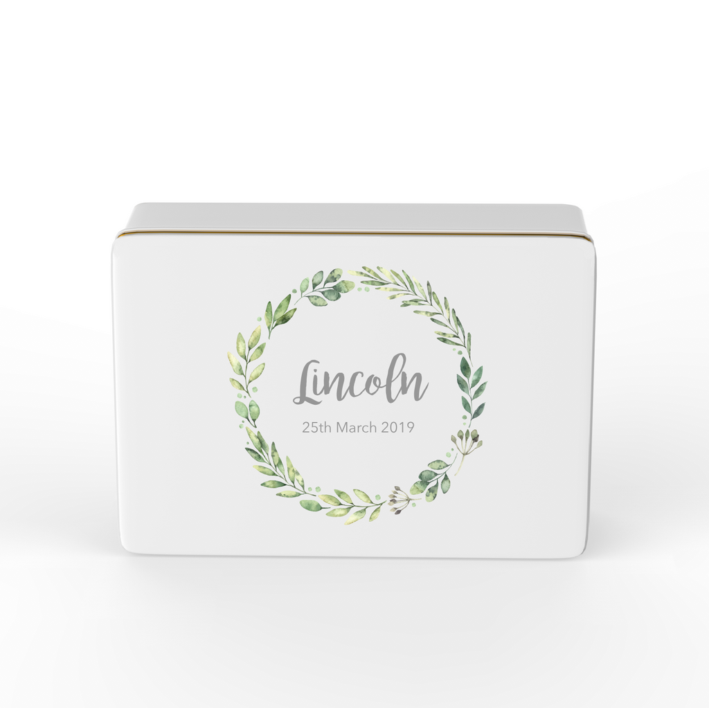 Personalised keepsake box  - wreath Design