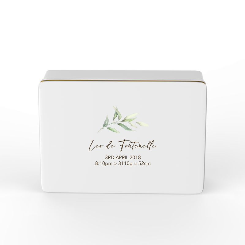 Personalised keepsake box - design 3 Eucalyptus