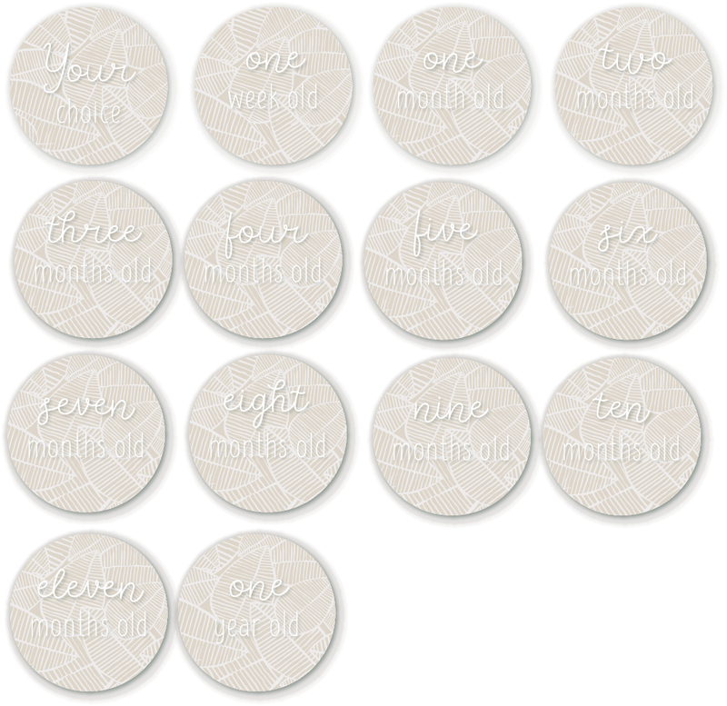 Milestone Plaques - Acrylic - Neutral Leaves
