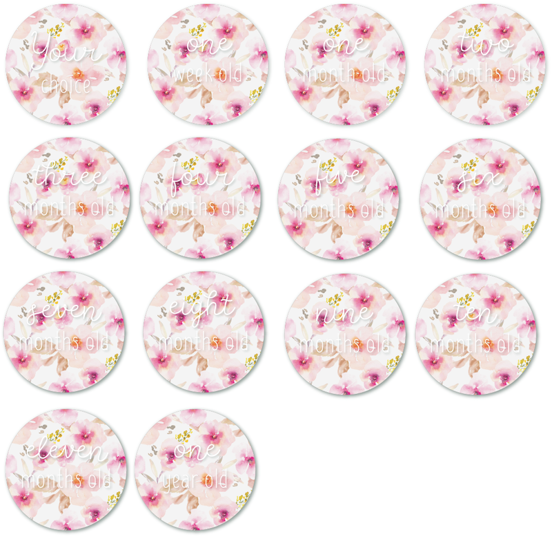 Milestone Plaques - Acrylic - Pink Florals