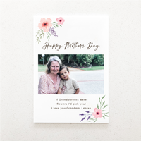 Mother's day Photo Plaque - White Acrylic - Garden flowers