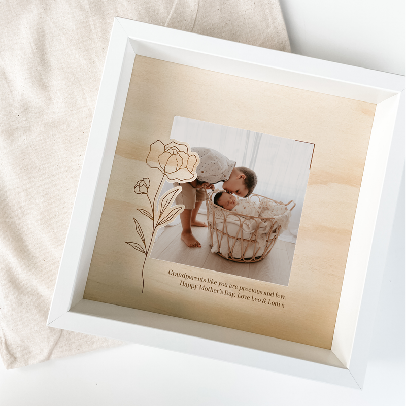 Etched Timber Photo Frame