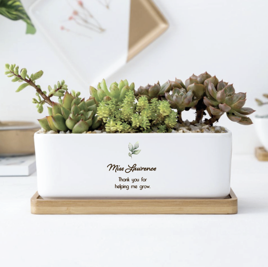 Personalised ceramic planter - Leaf