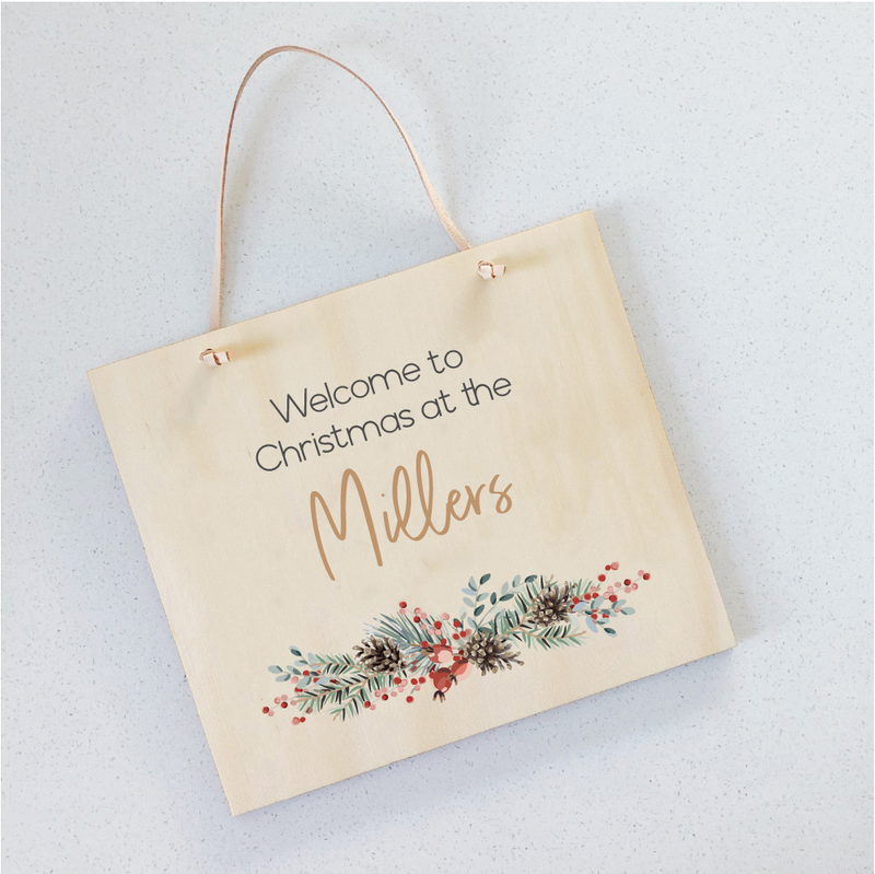 Printed Christmas Plaques - Timber Rectangle