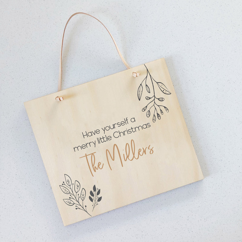 Printed Christmas Plaques - Timber Rectangle