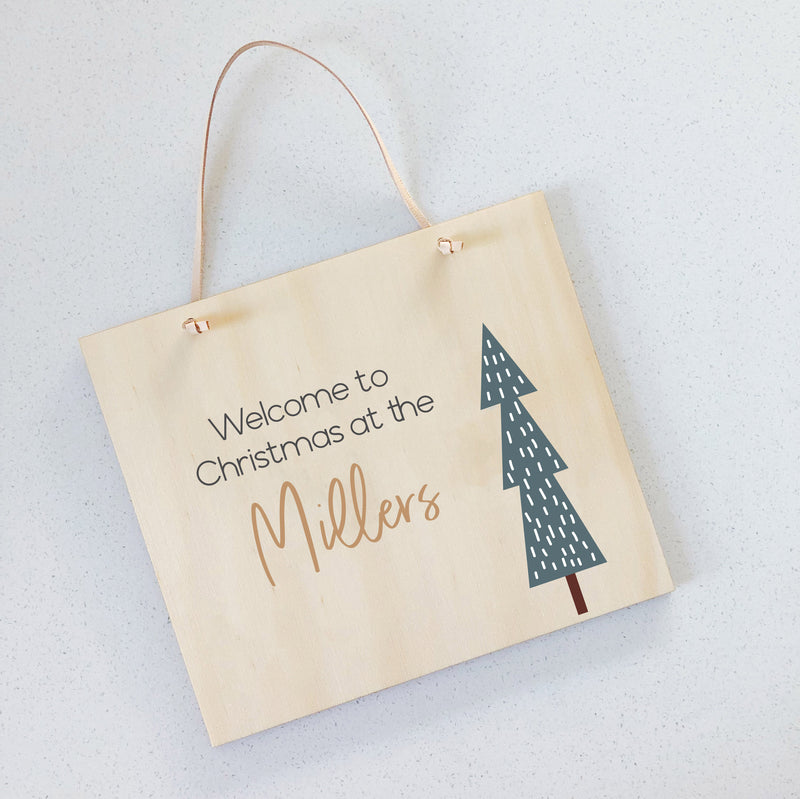 Printed Christmas Plaques - Timber Rectangle