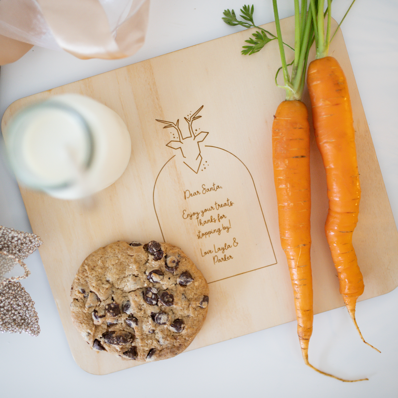 Personalised Santa Treat Board - Etched Reindeer