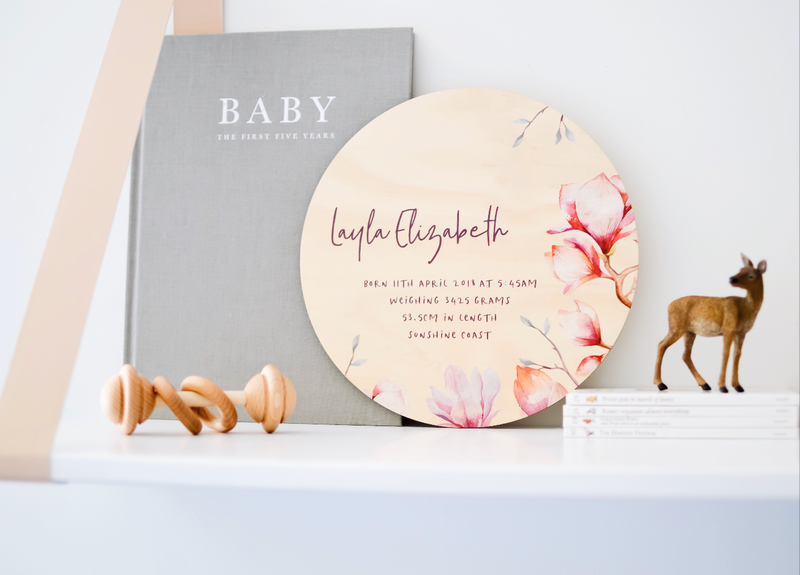 Birth Details Plaques - Round - multiple designs