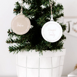 White Acrylic Christmas Baubles - Wreath