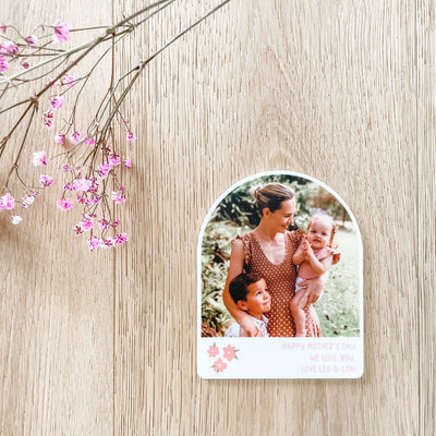 White Acrylic Phot Arch Fridge Magnet - Australian Made