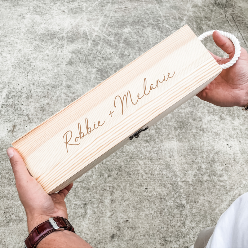 Personalised wine box gift