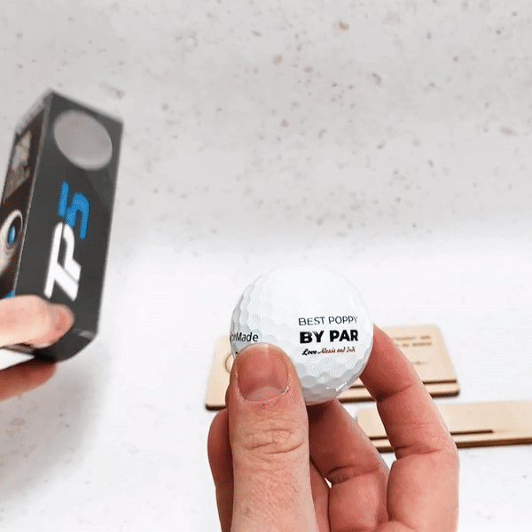 Personalised golf ball display - father's day gift